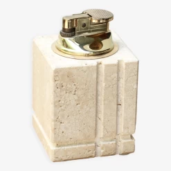 Briquet De Table En Travertin Cerri Nestore Années 70