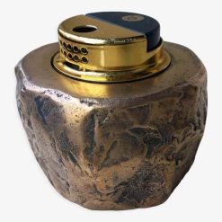 Briquet Brutaliste En Bronze De Table