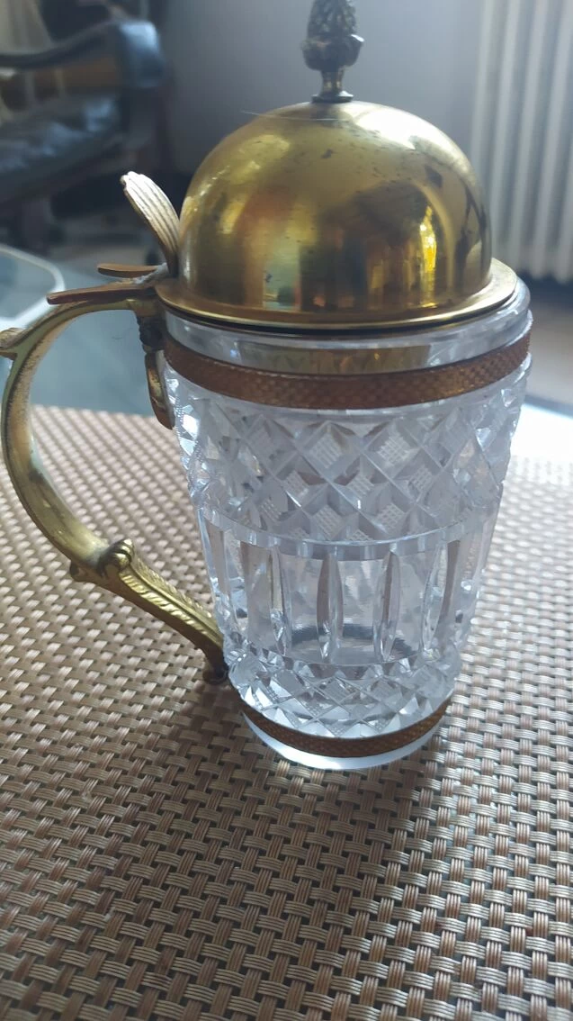 Briquet De Table 1950/1960 Cristal Et Bronze 8 Briquet De Table 1950/1960 Cristal Et Bronze – Image 6