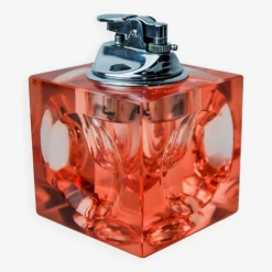 Briquet Loupe Par Antonio Imperatore, Verre De Murano Rose, Italie, 1970