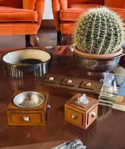 Cendrier En Bois Et Laiton, Briquet De Table Et Boîte à Cigares, France 1950 -Fournitures Pour Fumeurs 529c72c0 1a05 486d b03a 70f476f2a979