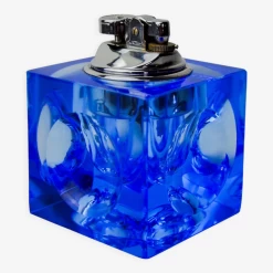 Briquet Loupe Par Antonio Imperatore, Verre De Murano Bleu, Italie, 1970