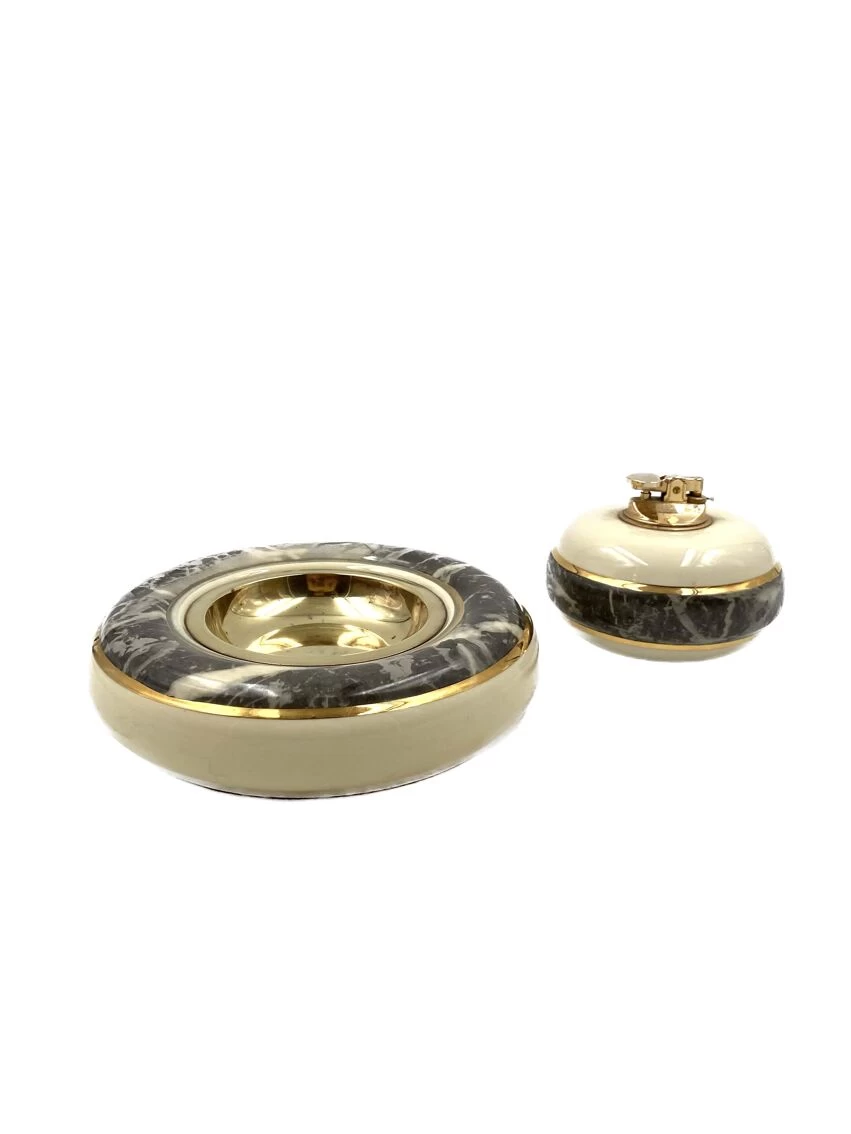 Cendrier Marbré Et Briquet De Table, Tommaso Barbi B Ceramiche, Vers 1970 11 Cendrier Marbré Et Briquet De Table, Tommaso Barbi B Ceramiche, Vers 1970 – Image 9