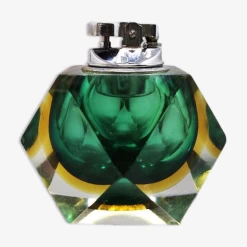 Briquet De Table Vert En Verre Murano Sommerso Par Flavio Poli Pour Seguso 1960