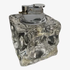 Briquet Vintage Des Années 70 En Verre Moulé