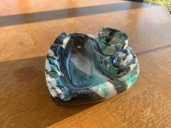 Cendrier En Céramique émaillée Composé De Trois Pièces Dont Un Briquet Rechargeable Vintage -Fournitures Pour Fumeurs 864606ac df3a 4c4c a9a4 de54ffe3e107