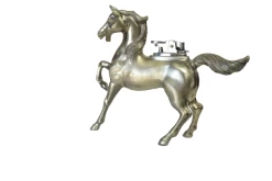 Briquet De Table Vintage Cheval En Métal Argenté -Fournitures Pour Fumeurs 99851bc0 4bb8 4071 be29 73bf640c14fe