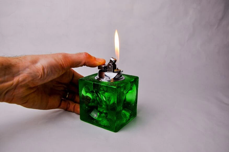 Briquet Glaçon Vert Par Antonio Imperatore, Verre De Murano, Italie, 1970 7 Briquet Glaçon Vert Par Antonio Imperatore, Verre De Murano, Italie, 1970 – Image 5