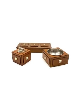 Cendrier En Bois Et Laiton, Briquet De Table Et Boîte à Cigares, France 1950 -Fournitures Pour Fumeurs b39986ea 797d 4b98 81d9 afea1c2d712c