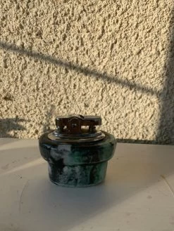 Cendrier En Céramique émaillée Composé De Trois Pièces Dont Un Briquet Rechargeable Vintage -Fournitures Pour Fumeurs bf410818 8d17 4317 ad47 de685149be08