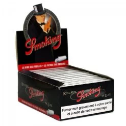 Boite 24 Carnets De Feuille Smoking Deluxe King Size Avec Filtre - Feuille + Tips