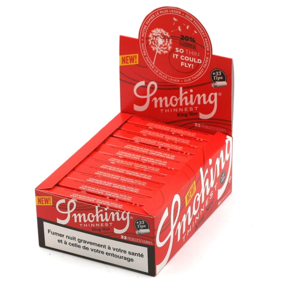 Boite De 24 Carnets De Feuilles Slim + Filtres Cartons Smoking Thinnest 4 Boite De 24 Carnets De Feuilles Slim + Filtres Cartons Smoking Thinnest – Image 2