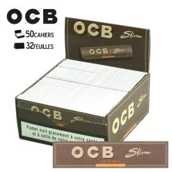 Boite De 50 Paquets De Feuilles OCB Slim, Non-Blanchi