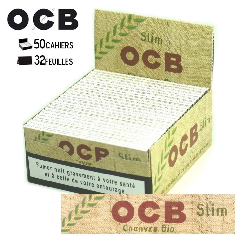 Boite De 50 Paquets De Feuilles Slim OCB Chanvre Bio 5 Boite De 50 Paquets De Feuilles Slim OCB Chanvre Bio – Image 3