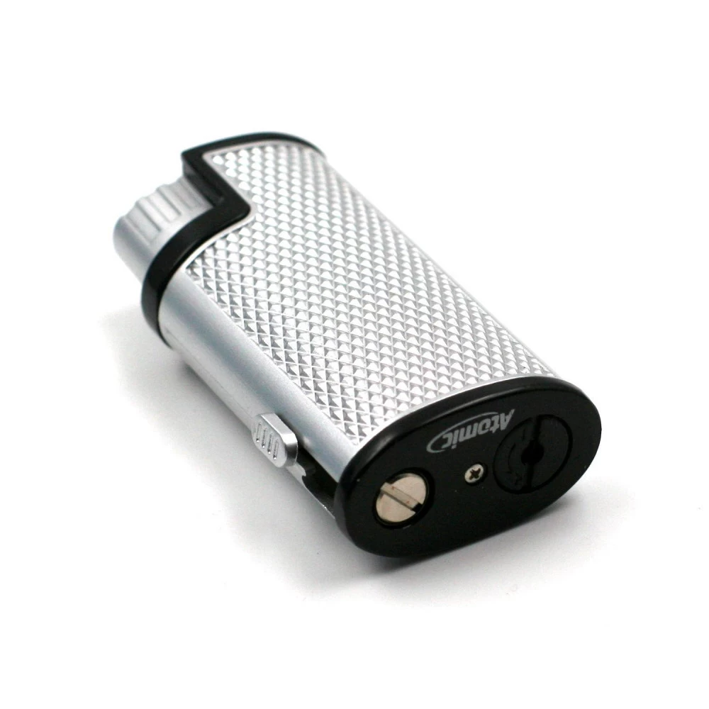 Briquet Turbo Métal Avec Perce Cigare Intégrer – Gris 5 Briquet Turbo Métal Avec Perce Cigare Intégrer – Gris – Image 3