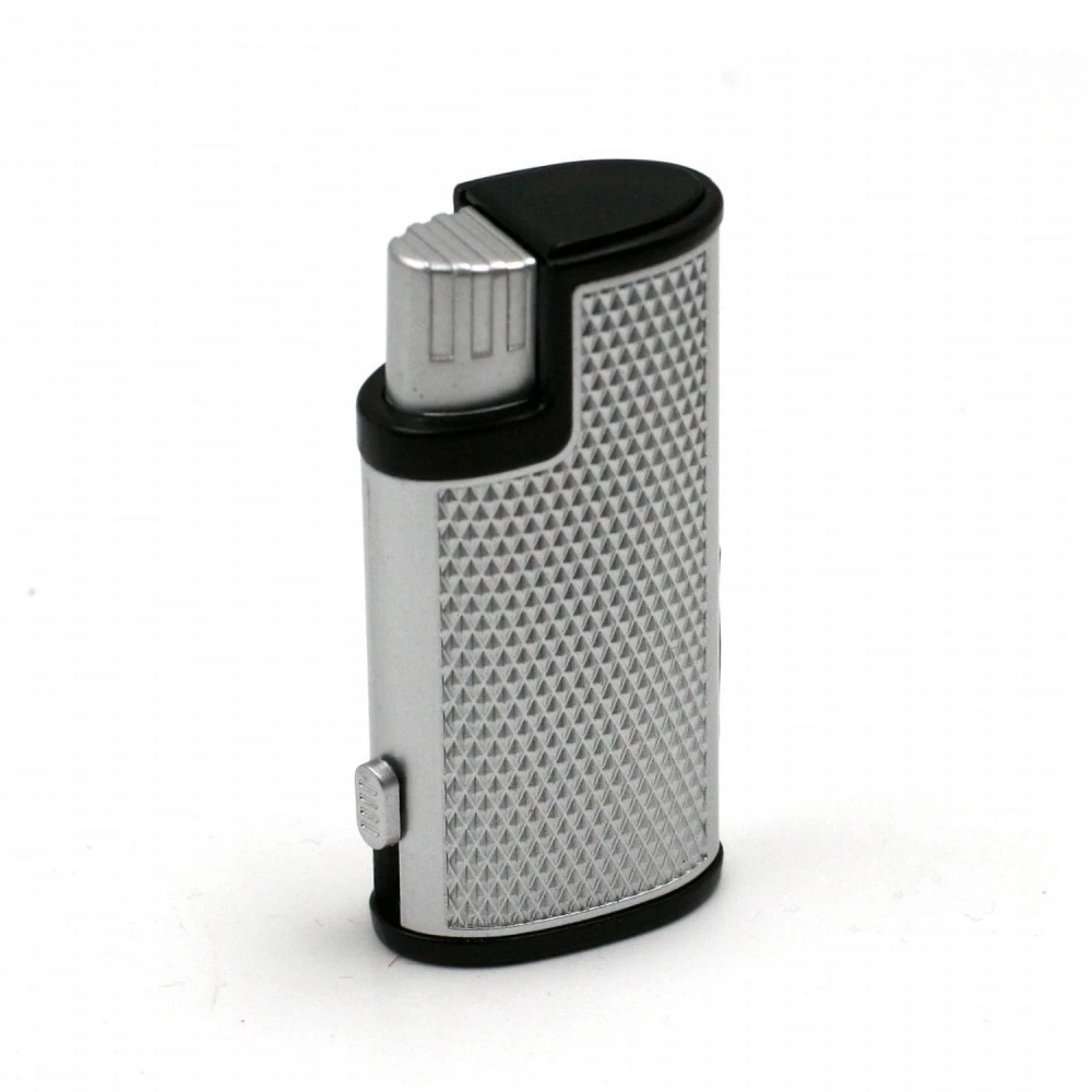 Briquet Turbo Métal Avec Perce Cigare Intégrer – Gris 6 Briquet Turbo Métal Avec Perce Cigare Intégrer – Gris – Image 4