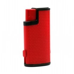 Briquet Turbo Métal Avec Perce Cigare Intégrer – Rouge