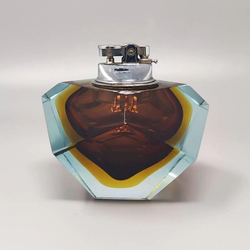 1960 Briquet De Table Rouge En Verre Sommerso De Murano Par Flavio Poli Pour Seguso. Fabriqué En Italie. 4 1960 Briquet De Table Rouge En Verre Sommerso De Murano Par Flavio Poli Pour Seguso. Fabriqué En Italie. – Image 2