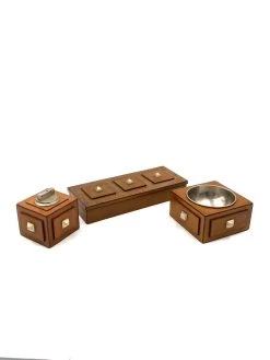 Cendrier En Bois Et Laiton, Briquet De Table Et Boîte à Cigares, France 1950 -Fournitures Pour Fumeurs ca057987 536d 4b6b b2d9 638a6eedbdc9