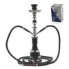Chicha Al Malik - Double Tuyaux - Argent -Fournitures Pour Fumeurs chicha al malik double tuyaux argent