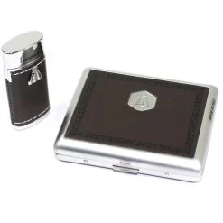 Champ Coffret Laguiole - Briquet Et Etui à Cigarettes Brun -Fournitures Pour Fumeurs coffret laguiole briquet et etui a cigarettes brun 4