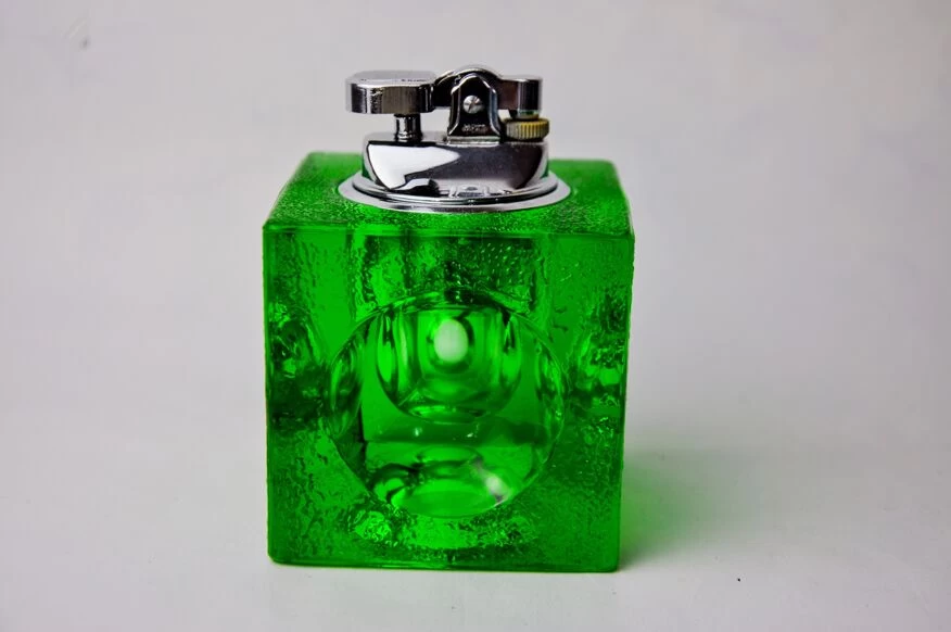 Briquet Glaçon Vert Par Antonio Imperatore, Verre De Murano, Italie, 1970 4 Briquet Glaçon Vert Par Antonio Imperatore, Verre De Murano, Italie, 1970 – Image 2