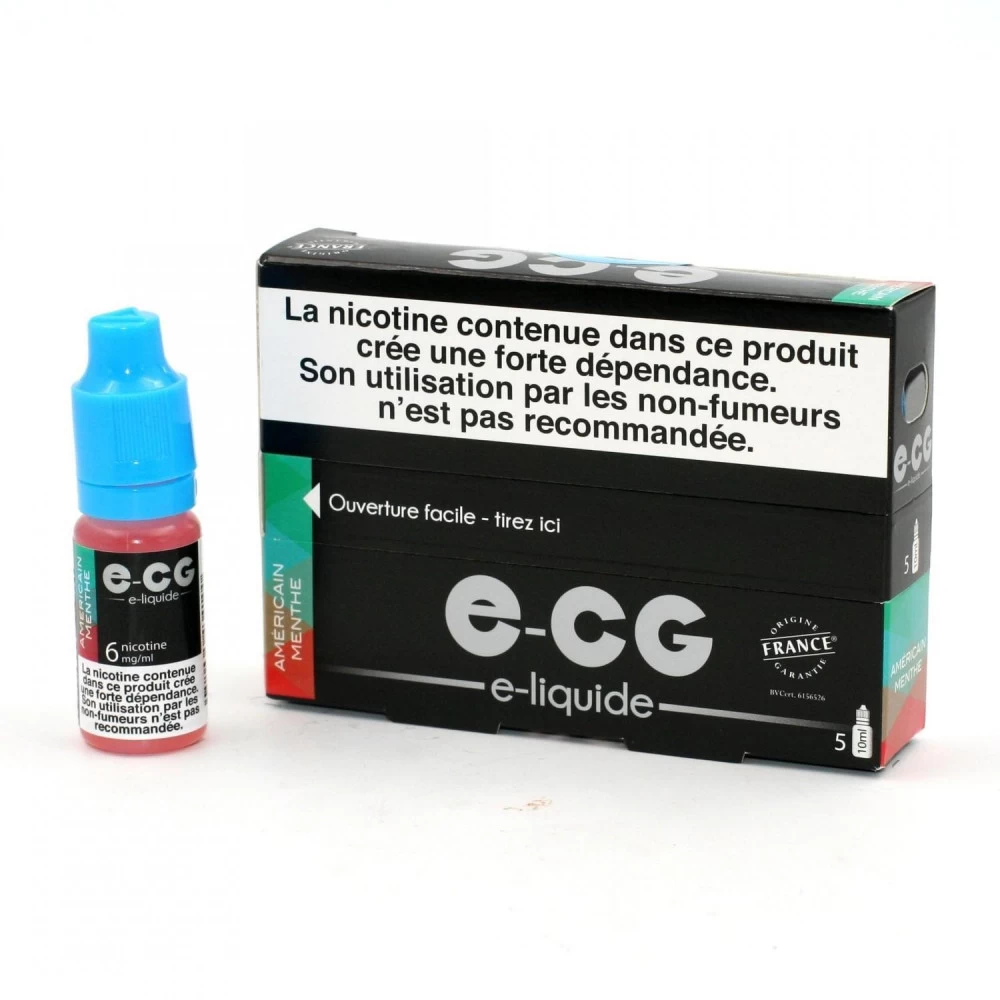Lot De 5 Flacons E-CG - Américain Menthe 6 Mg/ml 3 Lot De 5 Flacons E-CG - Américain Menthe 6 Mg/ml