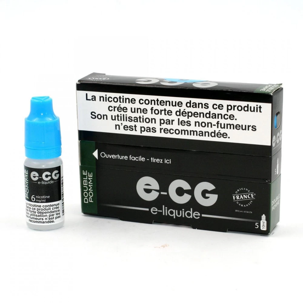 Lot De 5 Flacons E-CG - Double-Pomme 6 Mg/ml 3 Lot De 5 Flacons E-CG - Double-Pomme 6 Mg/ml