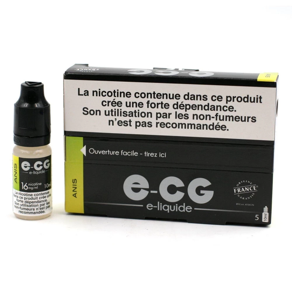 Lot De 5 Flacons E-CG - Goût Anis 16 Mg/ml 3 Lot De 5 Flacons E-CG - Goût Anis 16 Mg/ml
