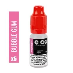Lot De 5 Flacons E-CG - Goût Bubble Gum 0 Mg/ml