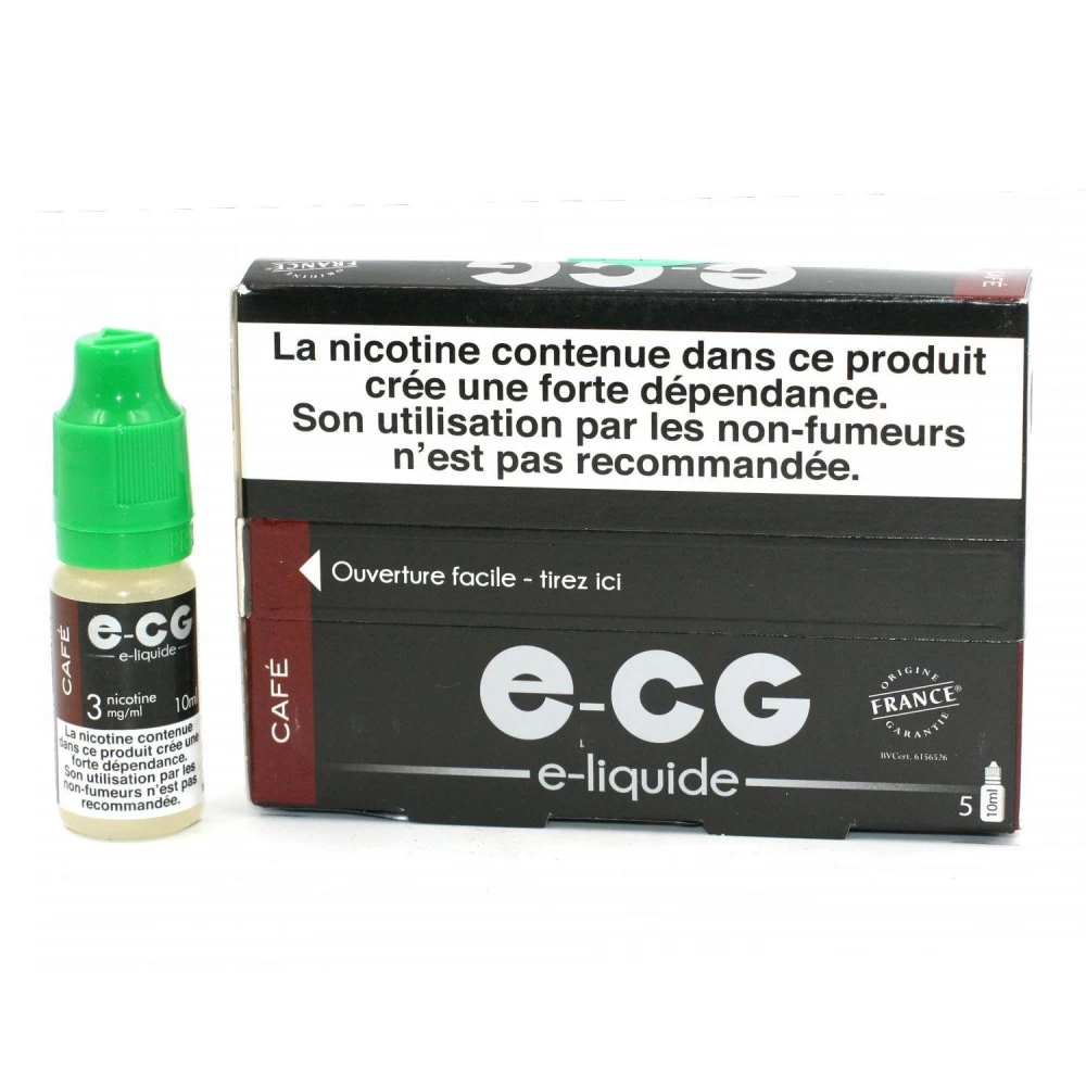 Lot De 5 Flacons E-CG - Goût Café 3 Mg/ml 3 Lot De 5 Flacons E-CG - Goût Café 3 Mg/ml