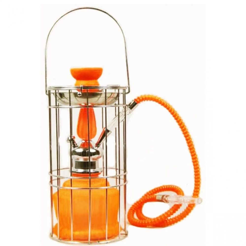 Narguilé (ZLX-066 NEON) Orange 30 Cm Avec Cage 4 Narguilé (ZLX-066 NEON) Orange 30 Cm Avec Cage – Image 2