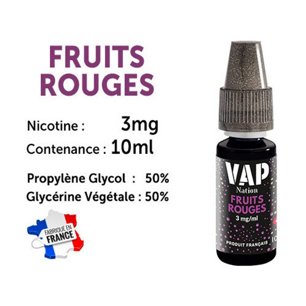 Vap Nation Lot De 5 Liquides - Fruits Rouges 3 Mg 3 Vap Nation Lot De 5 Liquides - Fruits Rouges 3 Mg