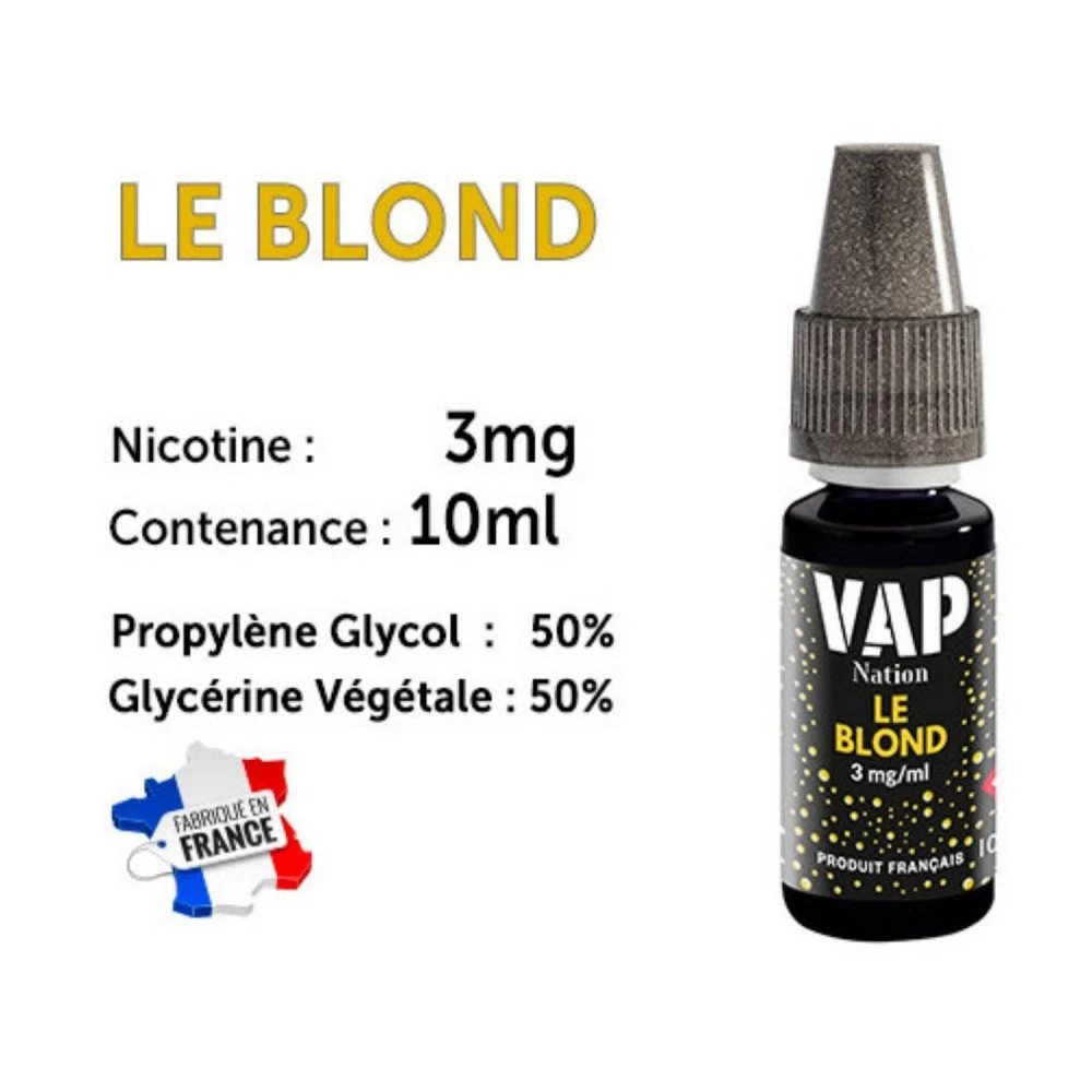 Vap Nation Lot De 5 Liquides - Le Blond 3 Mg 3 Vap Nation Lot De 5 Liquides - Le Blond 3 Mg