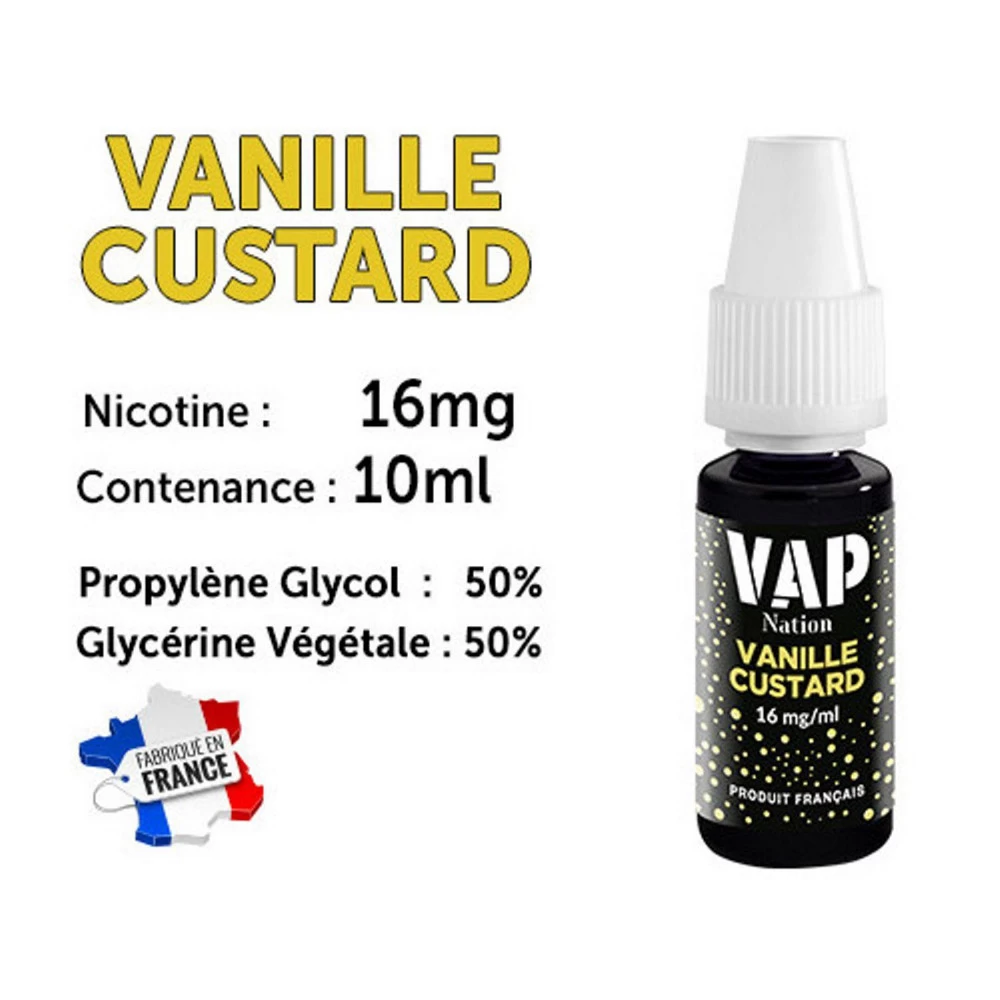 Vap Nation Lot De 5 Liquides - Vanille Custard 16 Mg 3 Vap Nation Lot De 5 Liquides - Vanille Custard 16 Mg
